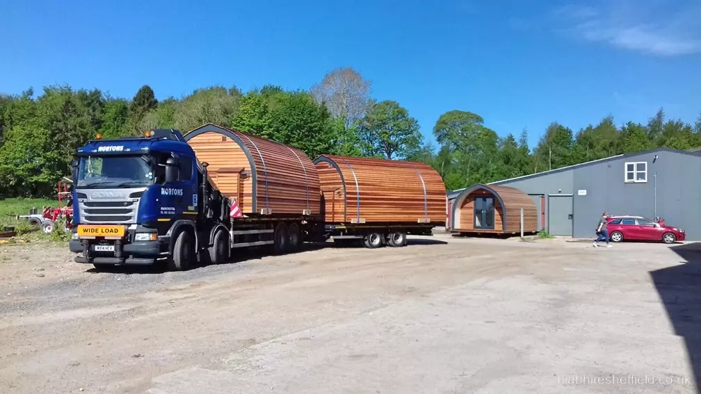Glamping pods transported Wrexham Wales to Inverness Scotland